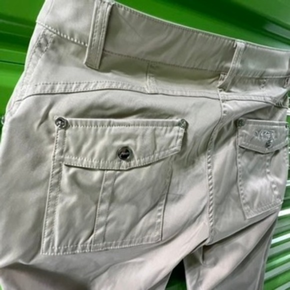 Daily Sports XDS Khaki Cropped Cargo Pants Womens 6 Tan Capri Utility Ankle Zip - Picture 14 of 16